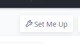 Screenshot showing the Set me up button in the top right of Artifactory
