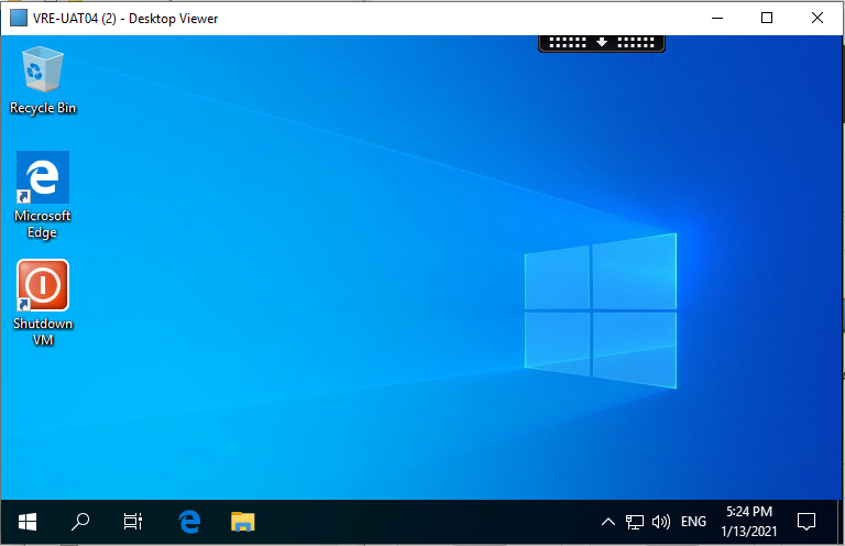 Screenshot of the TRE desktop displayed after login