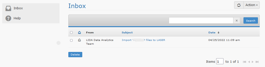 Biscom inbox page