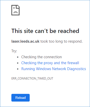 Screenshot illustrating a This site can't be reached error message